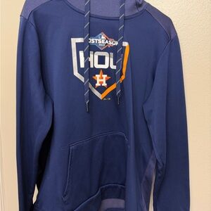 Houston Astros Postseason Navy Blue Hoodie with Orange and White Accents